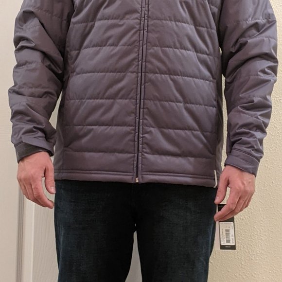 Adidas Sl transition jacket men's size medium gray puffer zips up onix coat - Picture 10 of 14